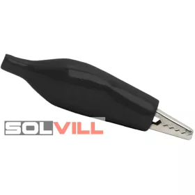 Krokodil csipesz fekete szigetelt nagy GB