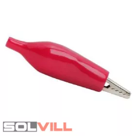 Krokodil csipesz piros szigetelt nagy GB