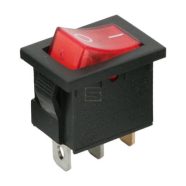   Kapcsoló készülékkapcsoló BE/KI 1P piros világít 6A 250V I-0 felirat GLOB