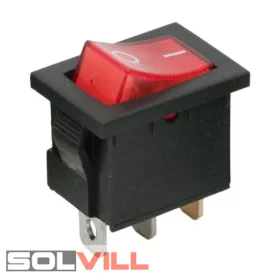   Kapcsoló készülékkapcsoló BE/KI 1P piros világít 6A 250V I-0 felirat GLOB