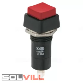   Kapcsoló készülékkapcsoló nyomó befúrható piros ON/OFF 250VAC 1A GLOB