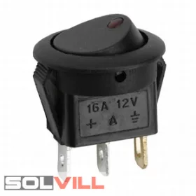   Kapcsoló készülékkapcsoló BE/KI 1P piros LED 16A 12VDC GLOB