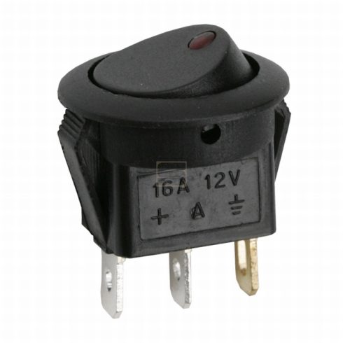 Kapcsoló készülékkapcsoló BE/KI 1P piros LED 16A 12VDC GLOB