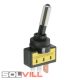 Kapcsoló készülékkapcsoló nyelves 1P 12VDC, 20A OFF-ON KÉK LED GLOB