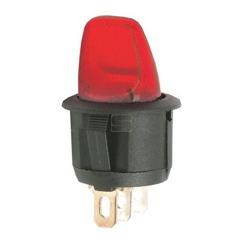 Kapcsoló készülékkapcsoló nyelves 1P 250V, 6A OFF-ON Piros LED