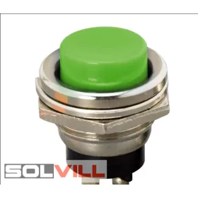 Kapcsoló nyomó, 1-pozíciós, NO, 2A/250V, zöld GLOB