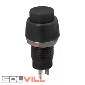   Kapcsoló készülékkapcsoló nyomó befúrható fekete ON/OFF 250VAC 2A GLOB