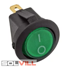   Kapcsoló készülékkapcsoló BE/KI 1P zöld világít 6A 250V GLOB