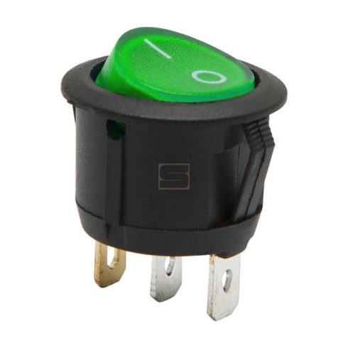 Kapcsoló készülékkapcsoló BE/KI 1P zöld világít 6A 250V GLOB
