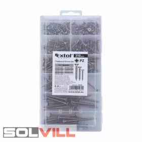   forgácslapcsavar klt., 310db; 10 méret 2,7×10 mm -- 4,8×60 mm között Extol