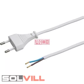 Vezeték euro dugóval 2m fehér Anco