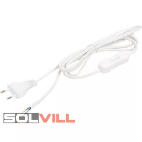   Vezeték euro dugóval 2m,fehér zsinórközi kapcsolós Anco