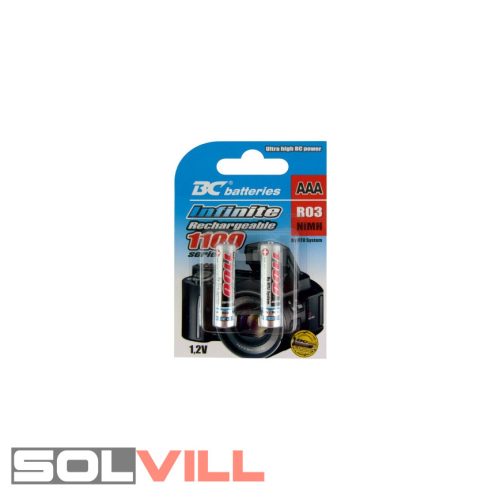 Elem tölthető AAA 1,2 Ni-MH 1100mAh BC 2db/cs