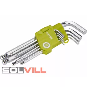 Imbuszkulcs készlet Cr40 gömbfej 9db 1,5-10mm Extol