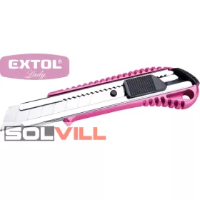 Tapétavágó kés, fémáhzas rózsaszín 18mm Lady Extol