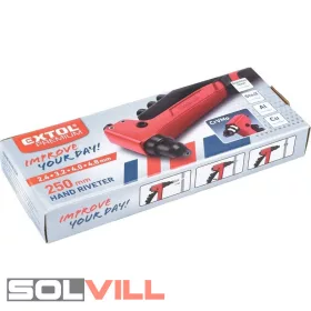   Popszegecshúzó fogó 2,4-3,2-4,0-4,8 mm szegecshez, 250mm Extol