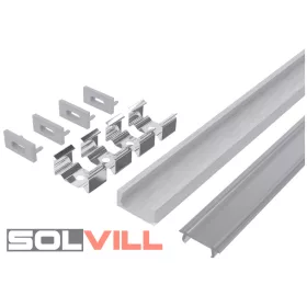   Led szalag profil alu 2m +búra+klipsz falon kívüli Avide Új