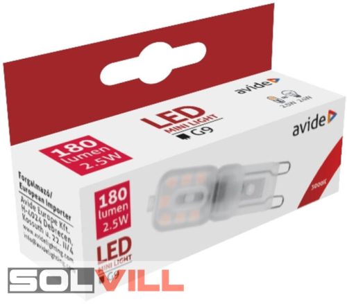 Led izzó 2,5W G9 3000K Avide