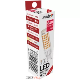 Led izzó G9 7W 3000K Avide