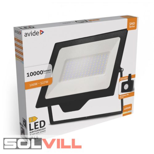 Led reflektor 100W 4000K opcionális PIR új Avide