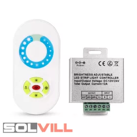   LED Szalag 12-24V 144W Fényerőszabályzó 5 Gombos RF Távirányító és Vezérlő Avide