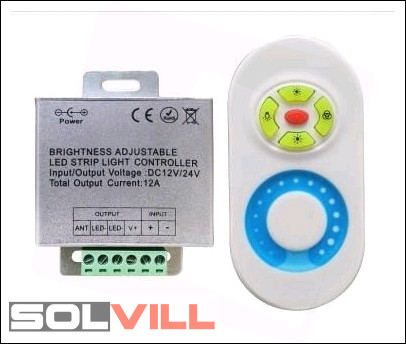 Led szalag vezérlő 6 Gombos Touch Rádiós Dimmer 216W Avide