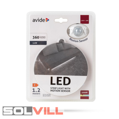 Led szalag  1,2m 3,6W/m 3000K IP65 (Avide) Mozgásérzékelős