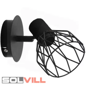 Fali lámpa Ivy 1xE14 Foglalattal Fekete Avide