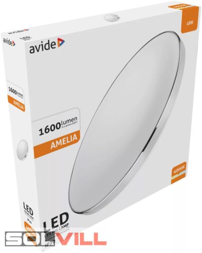 Led mennyezeti lámpa Amelia Króm 18W 355*65mm NW 4000K Avide