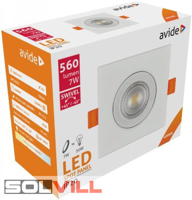 LED Beépíthető Spot 38° Négyzetes 7W NW 4000K Avide