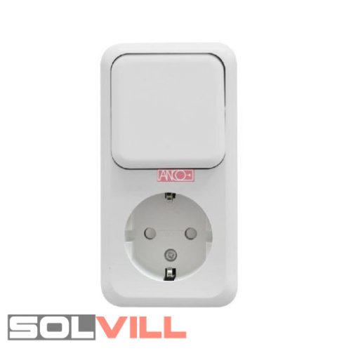 Austin földelt dugalj+ váltókapcsoló, 10A, IP20, ANCO