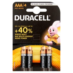 Elem AAA 1,5V 4db/cs papír Duracell