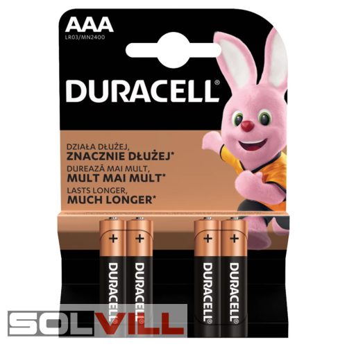 Elem AAA 1,5V 4db/cs papír Duracell