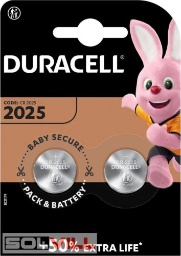 Elem CR2025 3V lítium 2db/cs Duracell