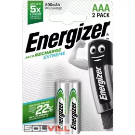   Elem tölthető akkumulátor AAA 1,2V Ni-MH 800mAh 2db/cs Energizer Avide