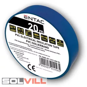 Szigetelőszalag 19mm/20m kék Entac Avide