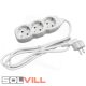 Elosztó 3-as 1,5m 3x1,5mm2 Entac (Avide)