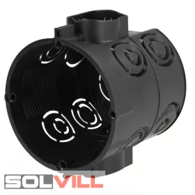   Készülékdoboz D65 65mm méllyített (sorolható) fekete F-Tronic