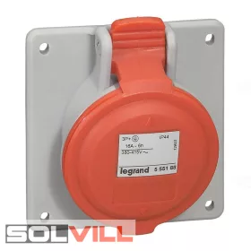   Ipari csatlakozó aljzat 16A 5P beépíthető 3P+N+PE 400V Tempra