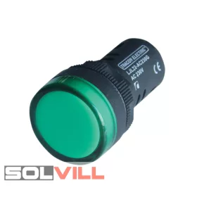 Jelzőlámpa zöld LJL22 230V 22mm LED