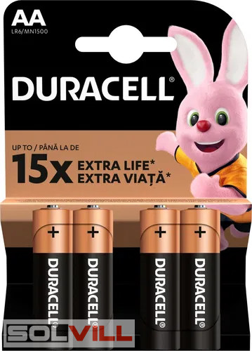 Elem AA 1,5V 4db/cs papír Duracell