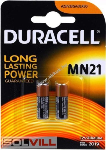 Elem A23 (MN21) 12V 2db/cs (riasztóelem) Duracell