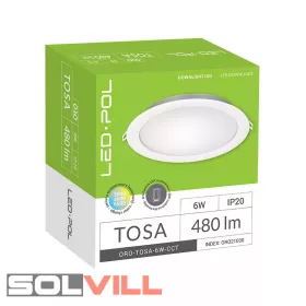   Led panel beépíthető ORO TOSA 6W IP20 3-4-6500K LED-POL Akciós!