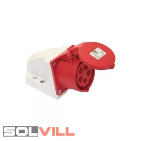   Ipari csatlakozó aljzat 16A 5P felületre szerelhető 3P+N+F 400V IP44 ((PCE))