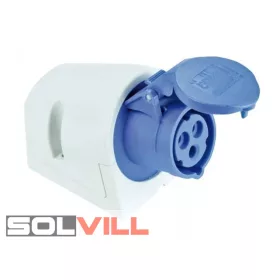   Ipari csatlakozó aljzat 32A 3P felületre szerelhető 2P+F 230V IP44 PCE