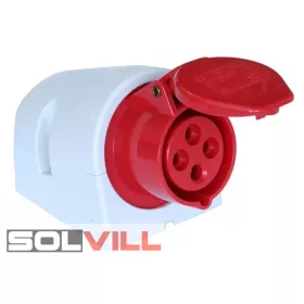   Ipari csatlakozó aljzat 32A 4P felületre szerelhető 3P+F 400V IP44 PCE