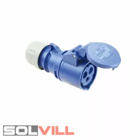 Ipari csatlakozó aljzat 16A 3P lengő IP44 kék ((PCE))