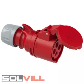   Ipari csatlakozó aljzat 16A 4P lengő 3P+F 380V IP44 ((PCE))