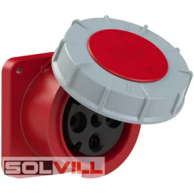   Ipari csatlakozó aljzat 63A 4P beépíthető 3P+F 400V IP67 PCE