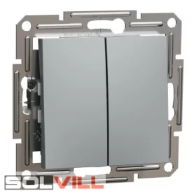 Asfora kettős váltó kapcsoló acél 106+6